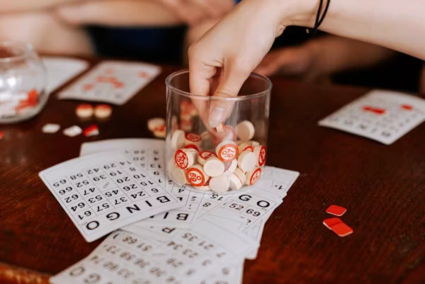 Bingo Call Puns and Wordplay with a bingo caller announcing numbers
