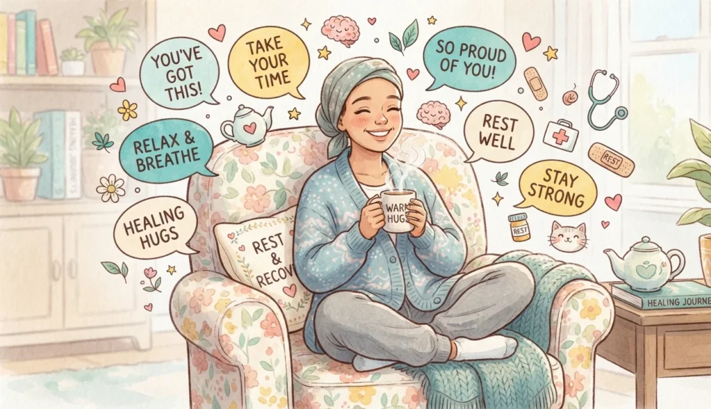 Hernia Puns shown in a cheerful and respectful illustration with gentle medical humor and a relaxed recovery theme