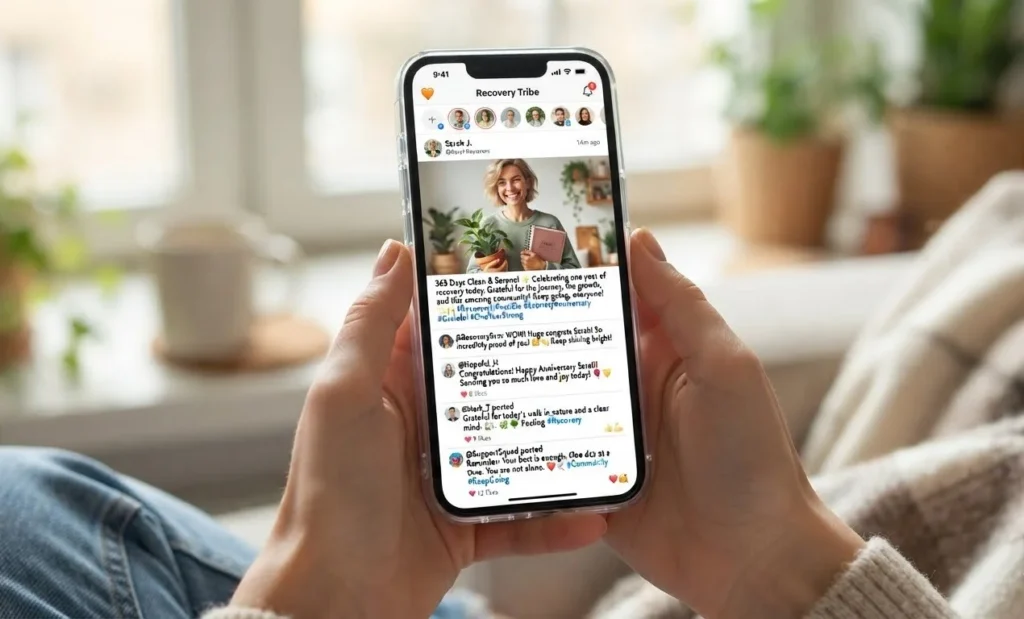 Hernia Puns featuring social media jokes on a smartphone with positive comments and friendly emojis