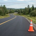 Asphalt Puns hero image showing fresh pavement, road markings, and construction humor