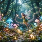 Fairy Puns featuring a whimsical fairy garden, wings, wand, flowers, and magical sparkles
