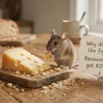 Mouse Puns hero image with a cute mouse, cheese, crumbs, and playful joke card